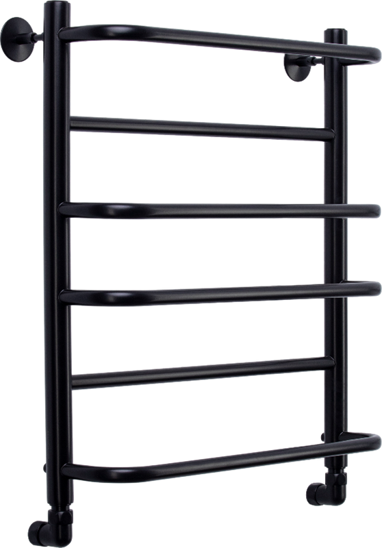 Полотенцесушитель водяной Comfysan Puro W-6 60х50 60x55 см, черный матовый, лесенка