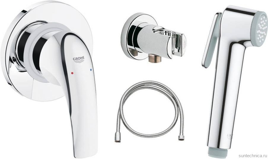 Гигиенический душ Grohe BauCurve 123072, со смесителем, С ВНУТРЕННЕЙ ЧАСТЬЮ