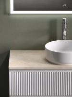 Тумба с раковиной Sancos Snob R 100 см, bianco, столешница бежевая, раковина CN5001