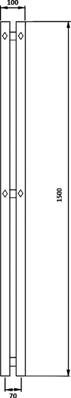 Полотенцесушитель водяной Secado Сандриго 2К 1500/70 150x10 см, графит, I-образный