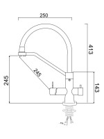 Смеситель для кухни РМС SUS127G-016F-015 золотой