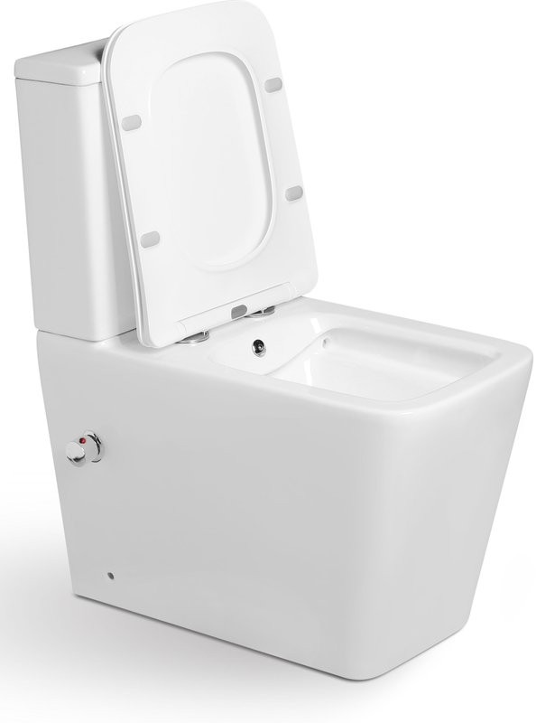 Унитаз-компакт напольный SantiLine SL-5017SM-BD безободковый, с микролифтом, с функцией биде