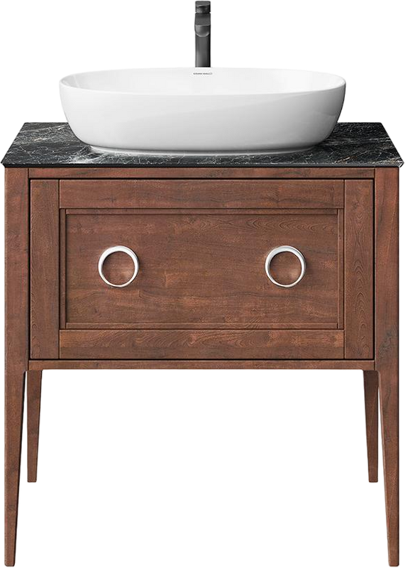 Тумба под раковину со столешницей KERAMA MARAZZI Plaza Classic Neo 80 напольная, орех