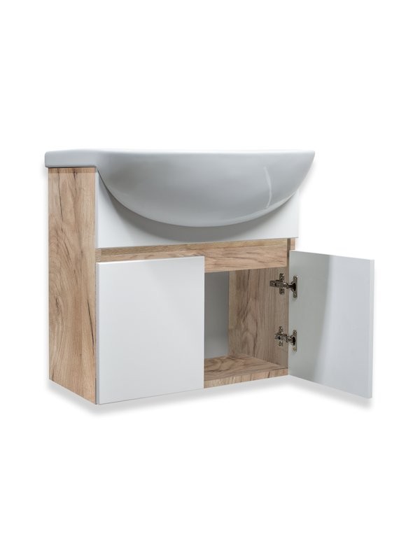 Мебель для ванной комнаты Runo Лада 60 подвесная, крафтовый дуб