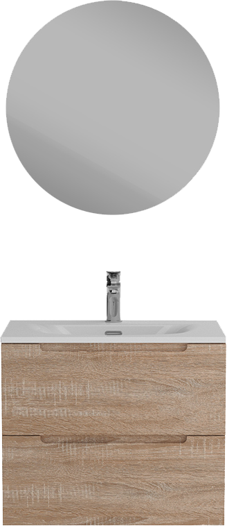 Тумба с раковиной BelBagno Etna 70 rovere bianco, раковина BB-8099-70