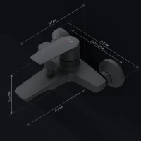 Смеситель для ванны с душем AM.PM Gem F90A10022 черный Смеситель для ванны с душем AM.PM Gem F90A10022 черный