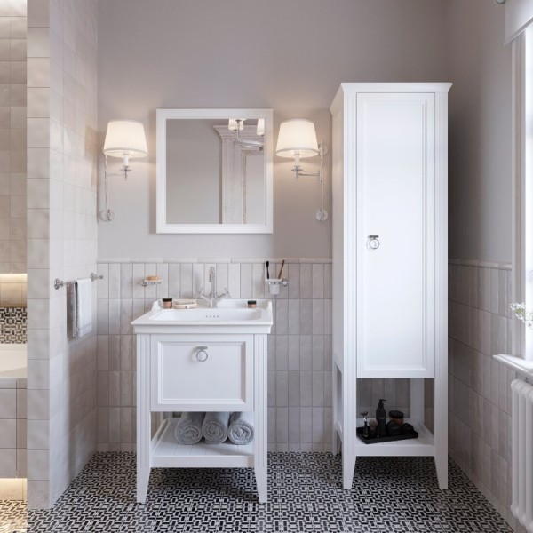 Мебель для ванной комнаты VitrA Valarte 65 матовая белая с зеркалом VitrA Valarte 65