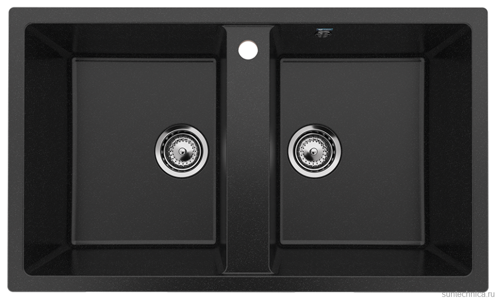 Мойка кухонная Ulgran U-708 308 черная + дозатор U-02 ультра-черный