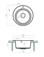 Мойка кухонная AQUATON Шелли 50, графит