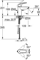 Смеситель для раковины Grohe Eurosmart 33188003 Смеситель для раковины Grohe Eurosmart 33188003