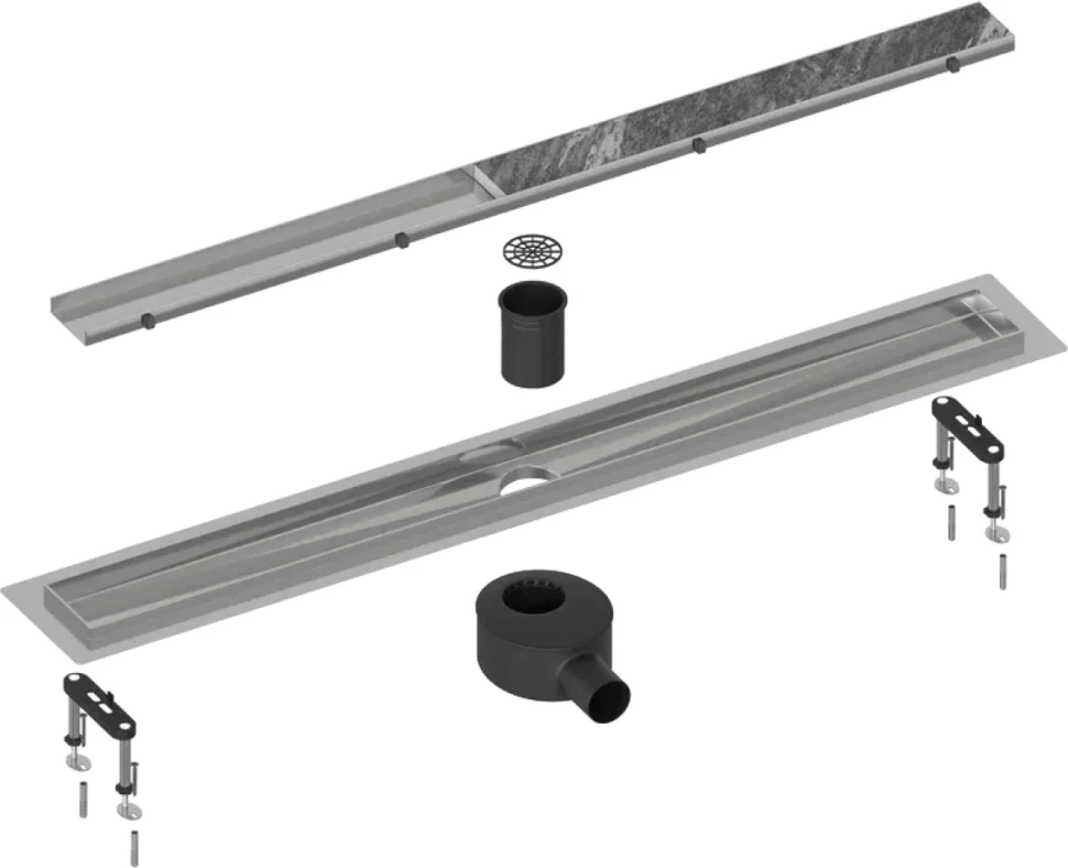 Душевой трап (лоток) Timo Drain Systems DS230210/00 1000 двусторонняя панель plate под плитку, хром
