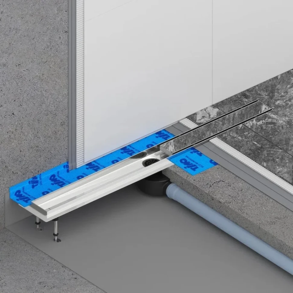 Душевой трап (лоток) Timo Drain Systems DS230210/00 1000 двусторонняя панель plate под плитку, хром