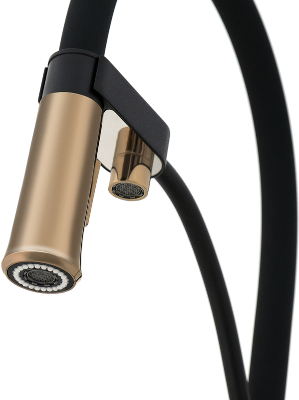 Комплект Мойка Omoikiri Daisen 78-BL черная + Смеситель Lemark Bronx LM3761BLR черный/золото с гибким изливом