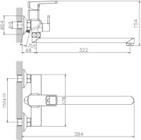 Смеситель с длинным изливом для ванны Haiba HB22176