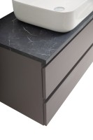 Тумба под раковину со столешницей BelBagno Kraft 90 подвесная, матовая темно-серая, столешница kep-90-mno
