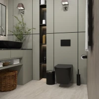 Унитаз подвесной Teymi Helmi S T40302MB с микрофлитом, безободковый, черный матовый