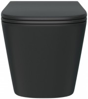 Унитаз подвесной Teymi Helmi S T40302MB с микрофлитом, безободковый, черный матовый