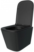 Унитаз подвесной Teymi Helmi S T40302MB с микрофлитом, безободковый, черный матовый