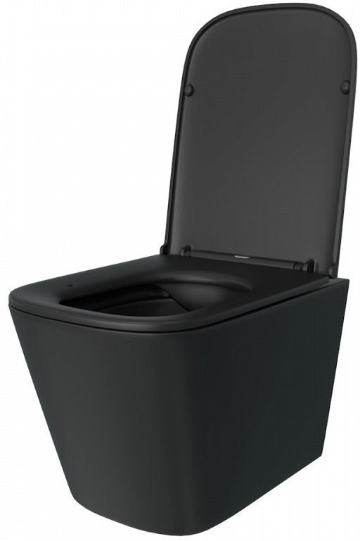 Унитаз подвесной Teymi Helmi S T40302MB с микрофлитом, безободковый, черный матовый