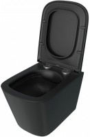 Унитаз подвесной Teymi Helmi S T40302MB с микрофлитом, безободковый, черный матовый