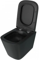 Унитаз подвесной Teymi Helmi S T40302MB с микрофлитом, безободковый, черный матовый