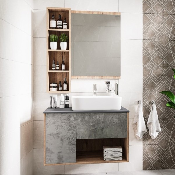 Мебель для ванной комнаты Grossman Бруно 80 веллингтон, бетон