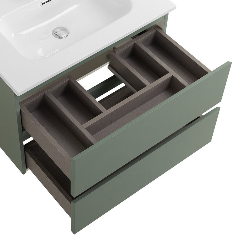 Мебель для ванной комнаты BelBagno Kraft 60 подвесная, матовая еловая, раковина bb600etl