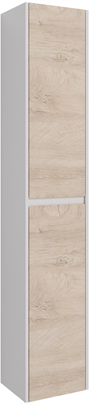 Шкаф пенал для ванной Lemark Combi дуб кантри, белый глянцевый