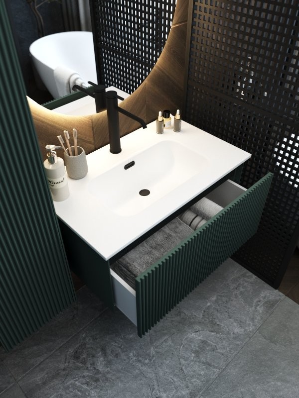 Тумба с раковиной La Fenice Terra 80 серая