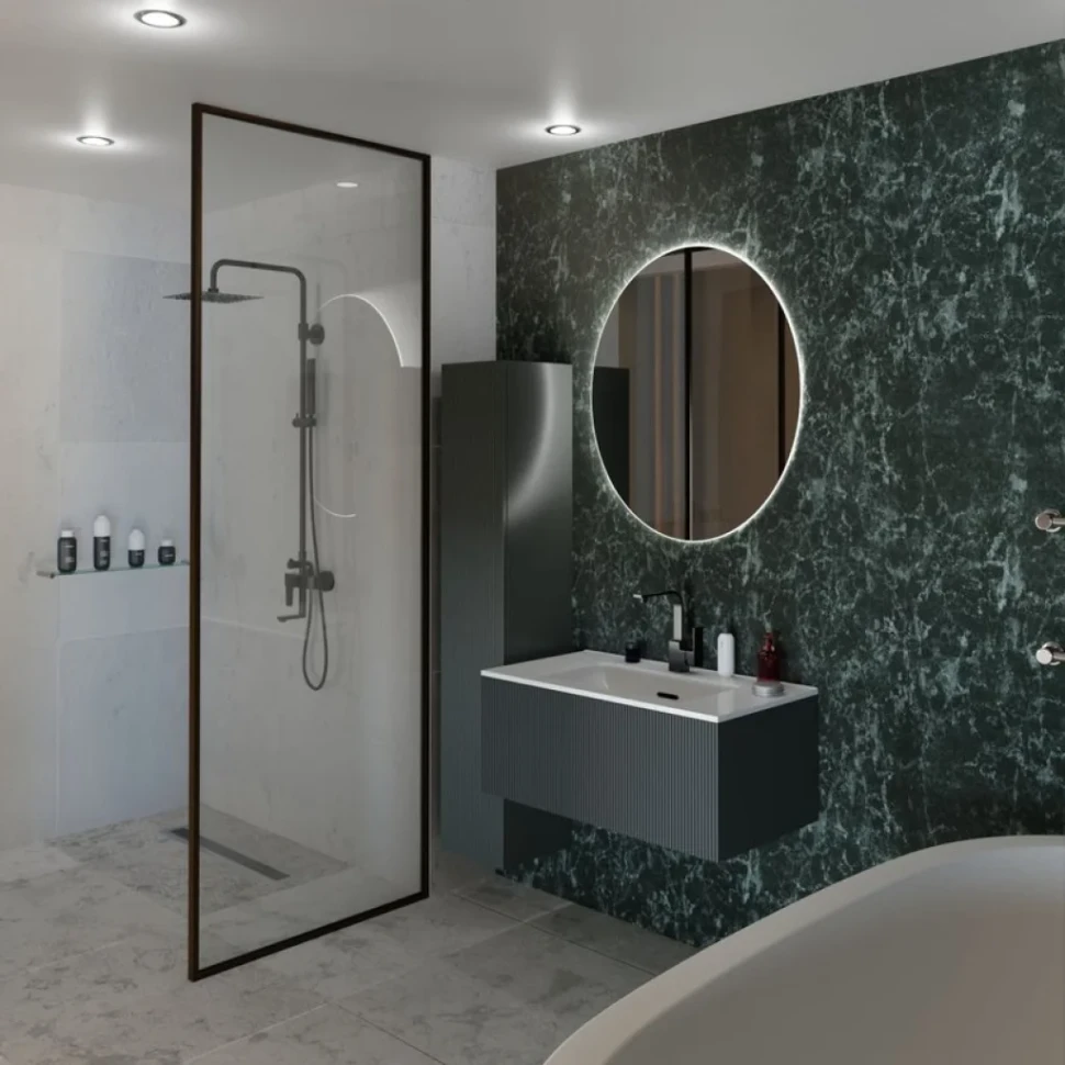 Тумба с раковиной La Fenice Terra 80 серая