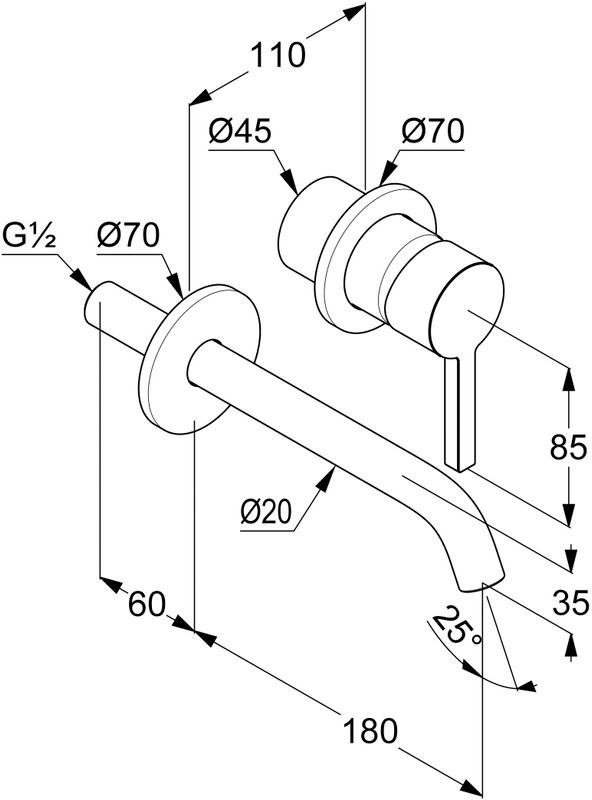 Смеситель для раковины Kludi Nova Fonte Pura 202443915 С ВНУТРЕННЕЙ ЧАСТЬЮ черный матовый