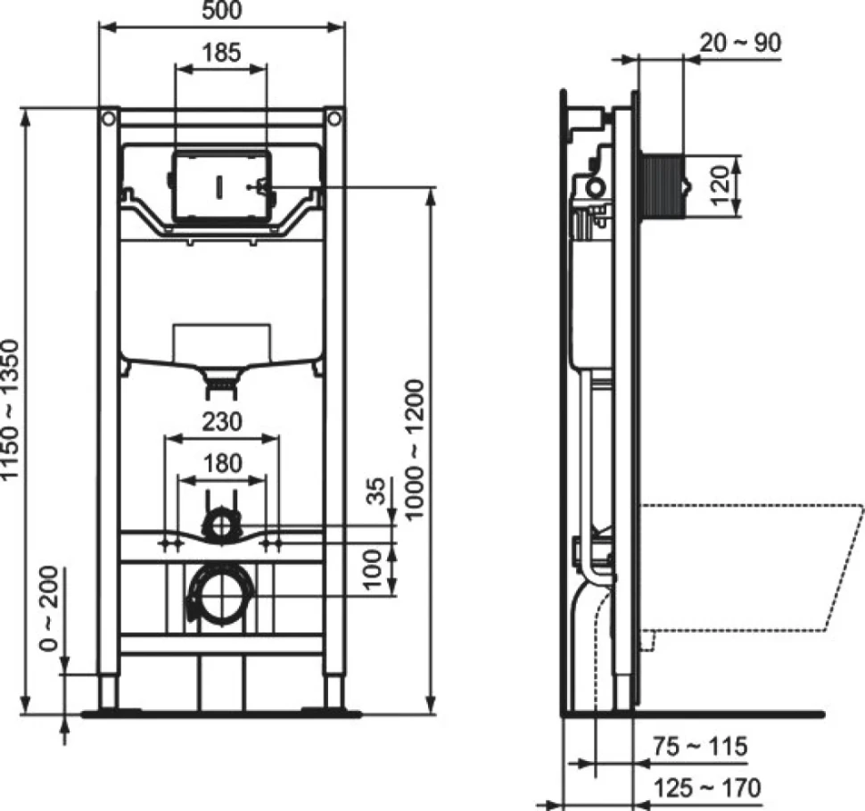 Комплект Ideal Standard Connect Air K819501PA15