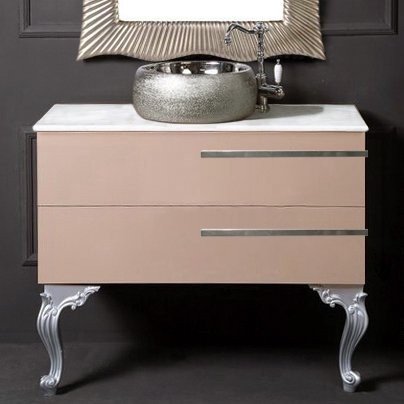 Тумба с раковиной Armadi Art NeoArt 100 капучино с ручками Luce хром, с ножками