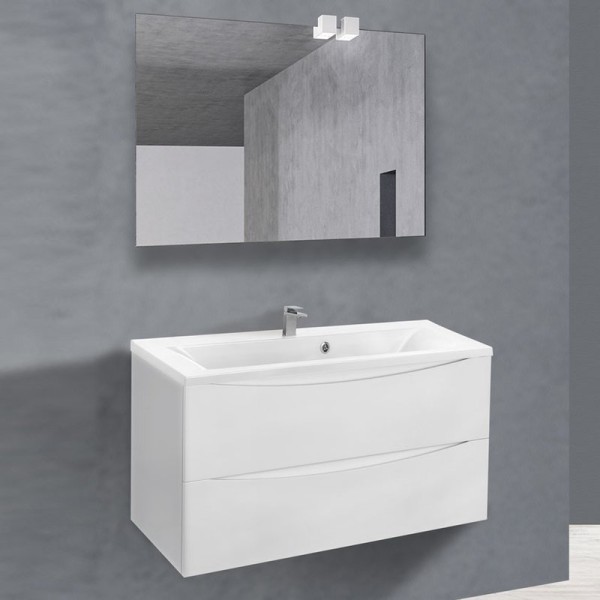 Мебель для ванной комнаты Vincea Mia 90 белая глянцевая