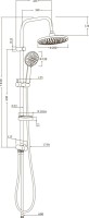 Душевая стойка STWORKI Стокгольм HFSG97000 хром, с тропическим верхним душем, без излива, угловая, с полкой