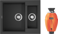 Комплект Мойка Omoikiri Sakaime 60-2-BL чёрная + Измельчитель Nagare 750