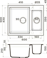 Комплект Мойка Omoikiri Sakaime 60-2-BL чёрная + Измельчитель Nagare 750