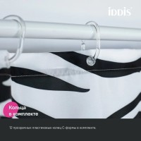 Штора для ванной IDDIS Base BB03P18i11 180х200, черно-белая