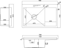 Мойка кухонная Steel Hammer SH 7851-L GRAFIT графит Мойка кухонная Steel Hammer SH 7851-L GRAFIT графит