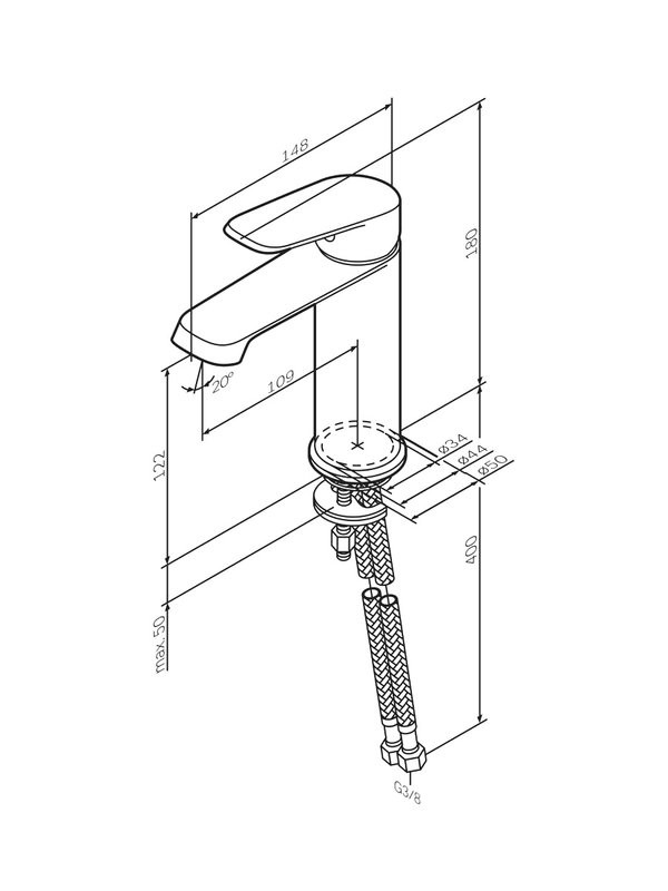 Смеситель для раковины AM.PM Func F8F02122 черный матовый