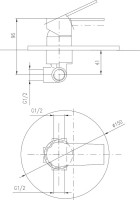 Встраиваемый смеситель для душа и ванны Rav Slezak Colorado CO183LCMATC С ВНУТРЕННЕЙ ЧАСТЬЮ