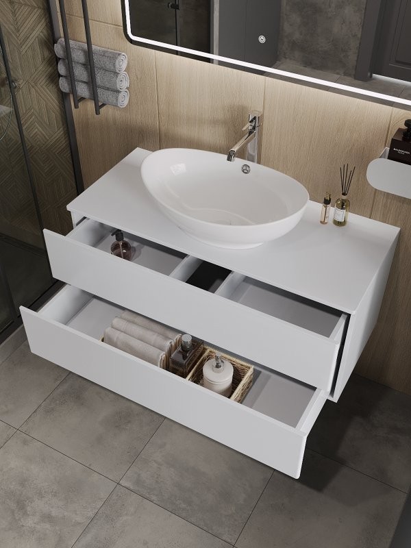 Тумба под раковину Orange Otto 100 белый глянец