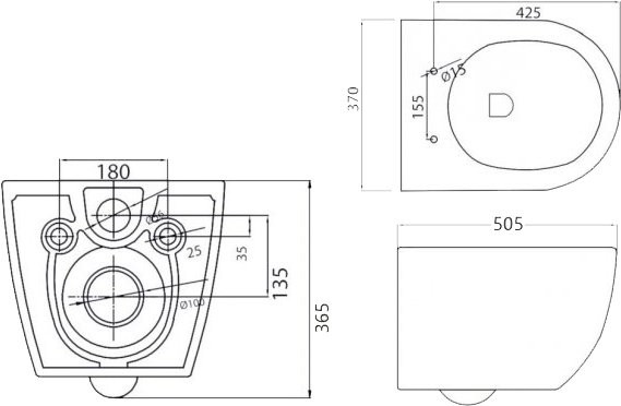 Комплект Унитаз подвесной Cezares Stylus + Крышка CZR-2316-SC с микролифтом + Инсталляция TECE Profil TECEprofil Uni 2.0 9300302 + Кнопка Now 9 240 402 хром матовый