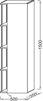 Шкаф пенал для ванной Jacob Delafon Terrace EB1179D R, белый лак
