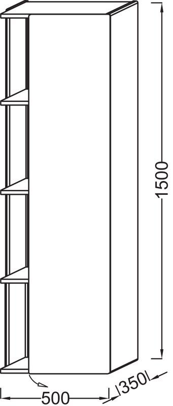 Шкаф пенал для ванной Jacob Delafon Terrace EB1179D R, белый лак