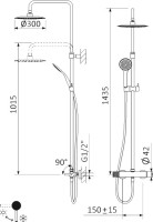 Душевая стойка Cezares Leaf LEAF-CDA-30-01 хром