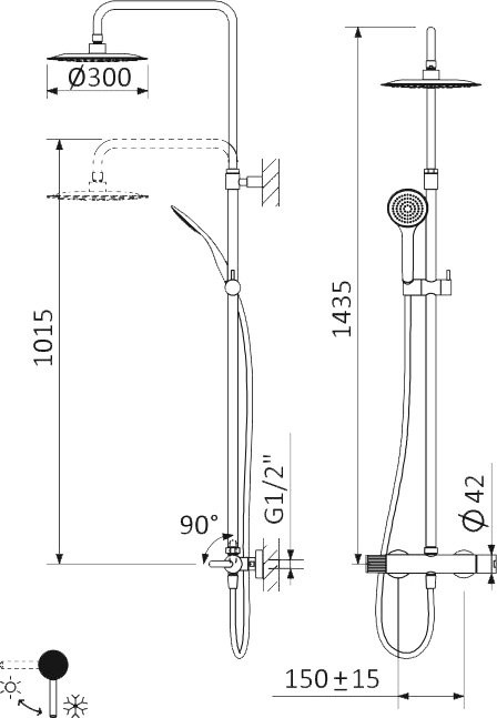 Душевая стойка Cezares Leaf LEAF-CDA-30-01 хром