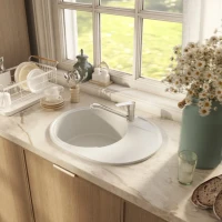 Мойка кухонная Domaci Палермо PR-610-001 белая Мойка кухонная Domaci Палермо PR-610-001 белая