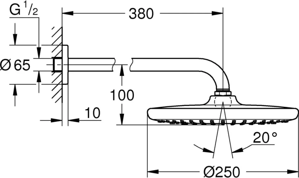 Верхний душ Grohe Tempesta 250 26668000