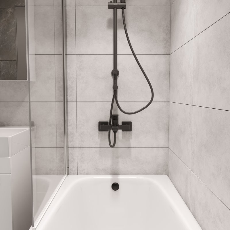 Смеситель для ванны с душем STWORKI Мосс S43100BK матовый чёрный